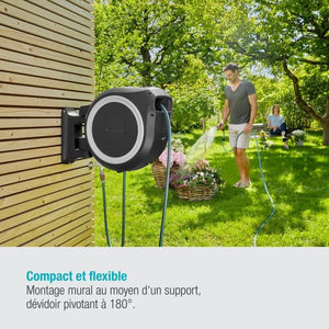 GARDENA Avvolgitubo automatico da parete RollUp XL 35 m con bordo bianco