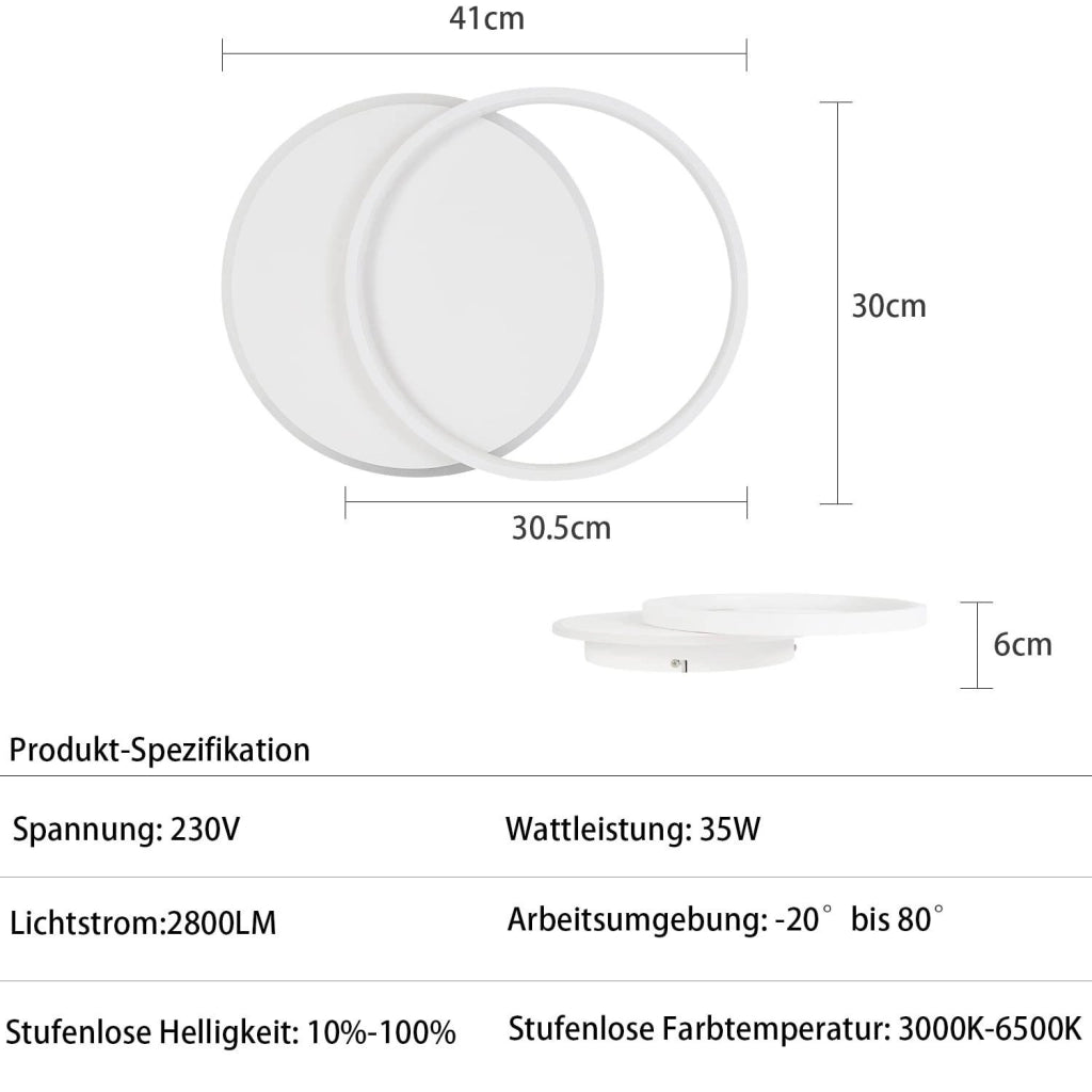 ZMH Lampada da soffitto plafoniera LED dimmerabile moderna per soggiorno corridoio