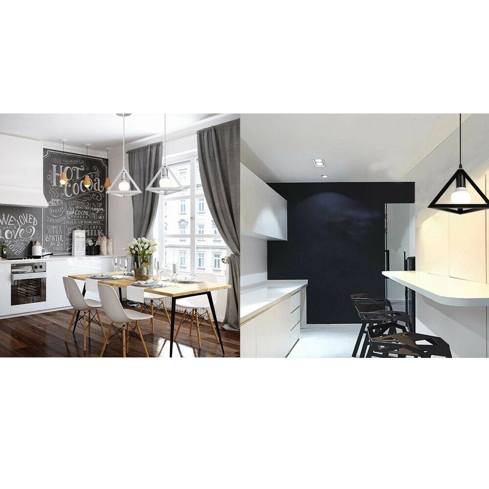 Trade Shop - Lampadario Da Soffitto A Sospensione Forma Di Triangolo 3d Portalampada E27 A35 -