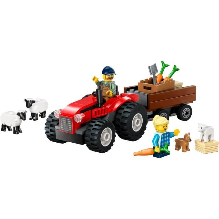 LEGO City 60461 Trattore agricolo rosso con rimorchio e pecora - Gioco per bambini dai 4 anni