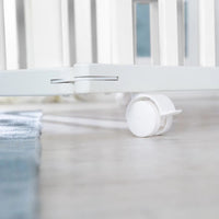 Box pieghevole per bambini - ROBA - LITTLE STARS - 75 x 100 cm - Altezza regolabile - 4 ruote frenate - Legno laccato bianco - Motivo a stelle