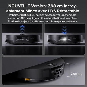 ROBOROCK Saros 10 Nero - Robot aspirapolvere - 22.000 Pa - DuoDivide Anti-groviglio - Design ultrasottile - Spazzola FlexiArm