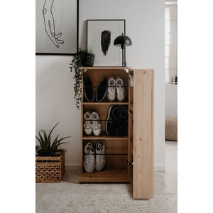 Scarpiera Satos - Rovere Artisan - 100 x 110 x 34 cm - Capacità 12 paia