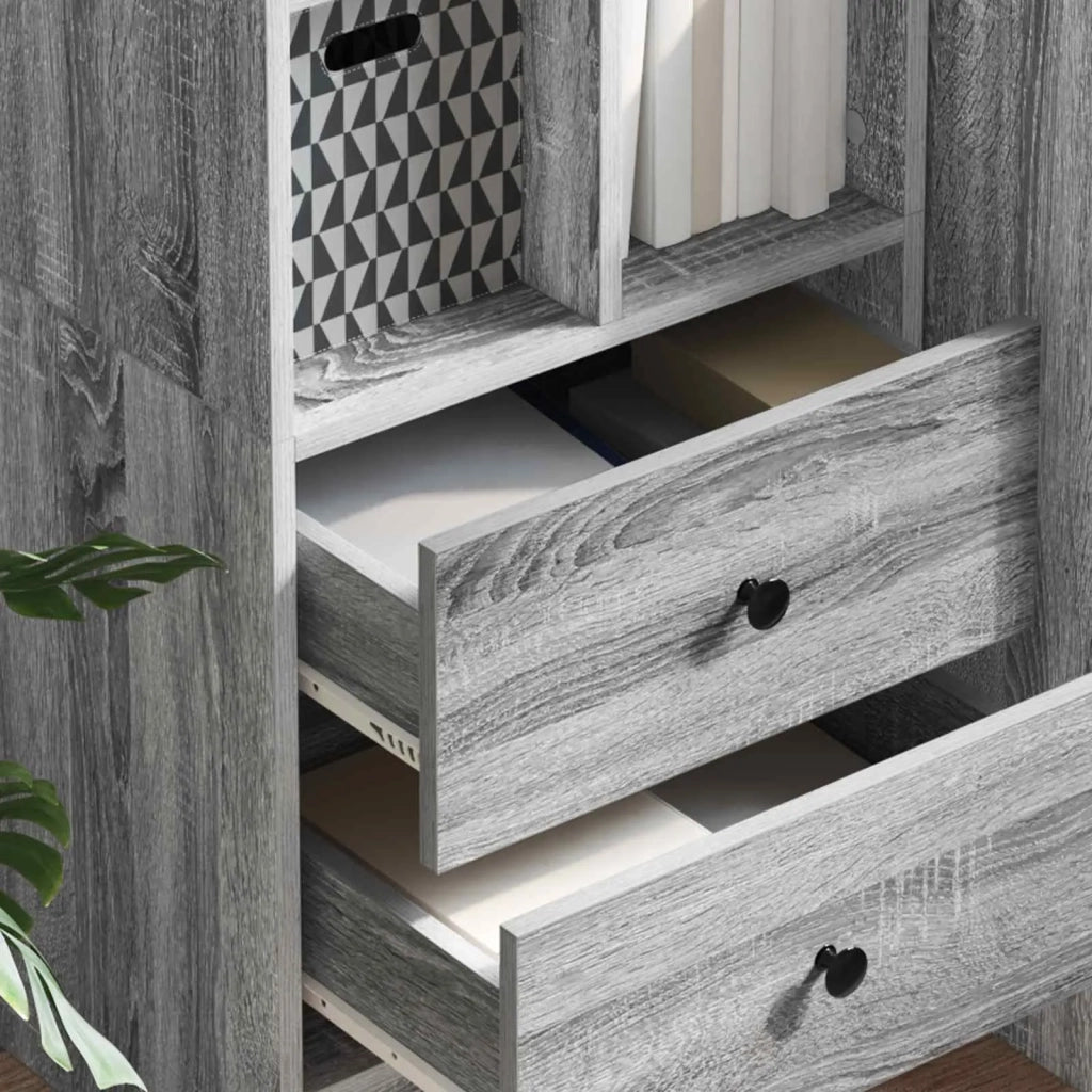 Credenza | Madia | Buffet da pranzo | Armadio da pranzo con cassetto Grigio Sonoma 45,5 x 34 x 127 cm