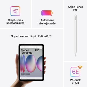 APPLE iPad mini (2024) - 8.3'' - WiFi + cellulare - 128 GB - Grigio siderale