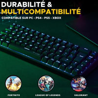 Tastiera da gioco a tripla modalità - The G-Lab - KEYZ TITAN - Meccanica (interruttore rosso) - Wireless - RGB