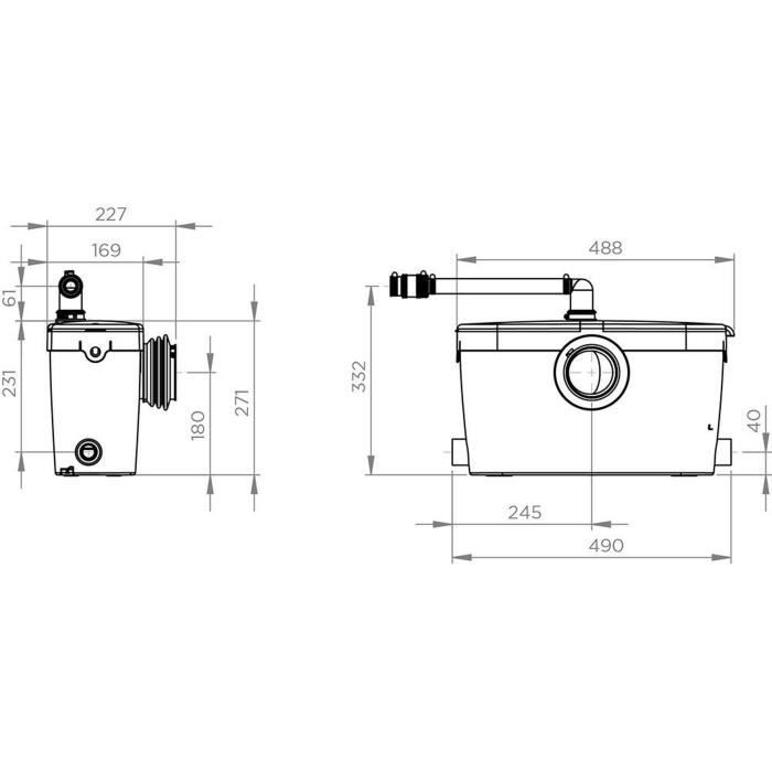 Pompa sollevamento acque reflue a 4 ingressi SFA Saniaccess 3