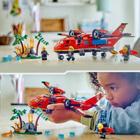 LEGO City 60413 Aereo dei vigili del fuoco, giocattolo con 3 minifigure di pilota e pompiere