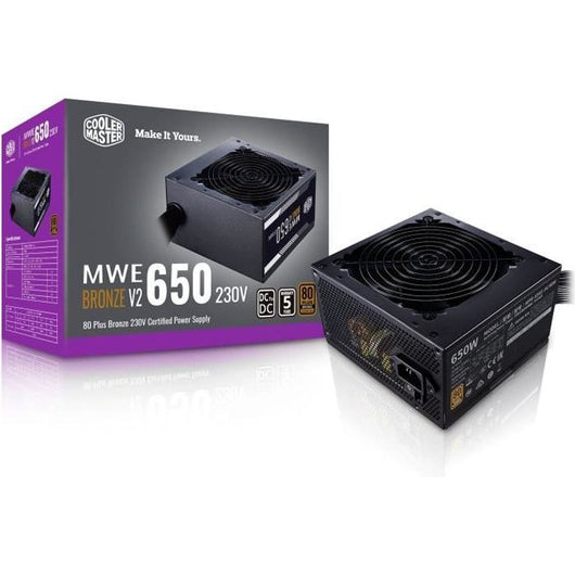 COOLER MASTER MWE Bronze 650W V2 - Alimentazione 650W - 230V (Certificato 80 Plus Bronze 5 anni di garanzia) Cavi flat neri