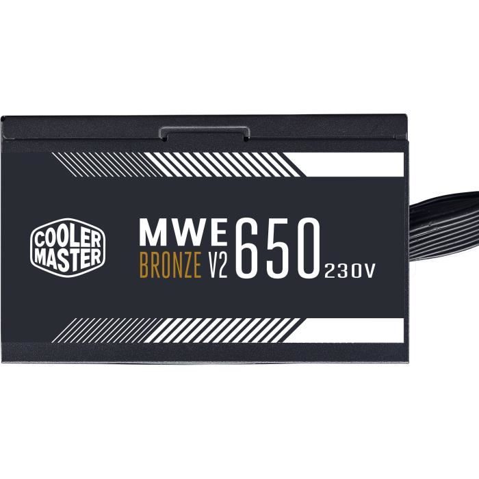 COOLER MASTER MWE Bronze 650W V2 - Alimentazione 650W - 230V (Certificato 80 Plus Bronze 5 anni di garanzia) Cavi flat neri