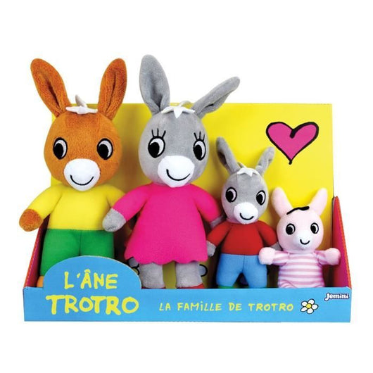 Scatola di peluche Trotro e Famiglia +/- 15 cm - JEMINI - Trotro, sua mamma, suo papà e la sua sorellina.