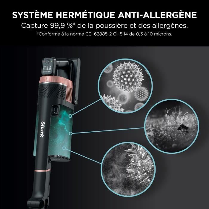 SHARK Stratos IZ400EU - Aspirapolvere a batteria - Tecnologia DuoClean + PowerFins Plus - Illuminazione a LED