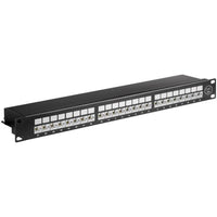 Microconnect PP-022 pezzo di pannello 1U (CAT6a 24 port 19 Patch Panel, - STP Shielded, black, - internal connection technology for LSA insulation displacement terminals - Warranty: 300M)