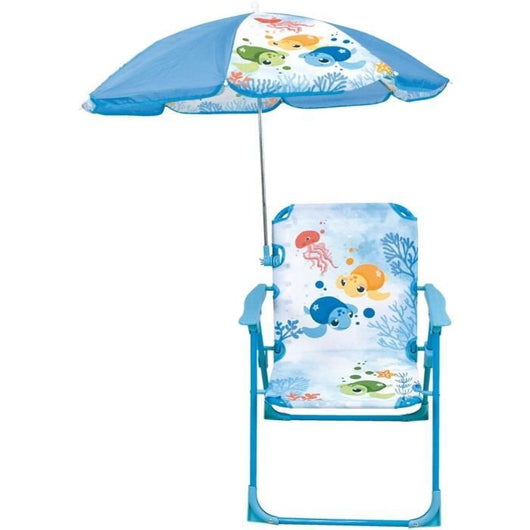 Mobili da giardino - FUN HOUSE - Sedia Ma Petite Carapace Tortue H.53 x L.38,5 x P.37,5 cm con parasole 65 cm - Per i bambini!