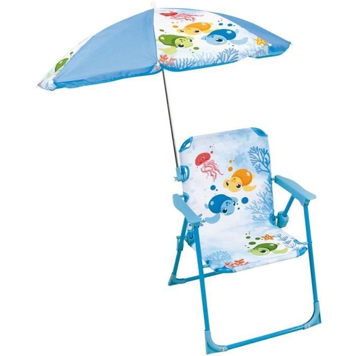 Mobili da giardino - FUN HOUSE - Sedia Ma Petite Carapace Tortue H.53 x L.38,5 x P.37,5 cm con parasole 65 cm - Per i bambini!