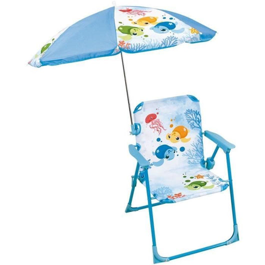 Mobili da giardino - FUN HOUSE - Sedia Ma Petite Carapace Tortue H.53 x L.38,5 x P.37,5 cm con parasole 65 cm - Per i bambini!
