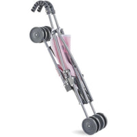 Accessorio bebè - COROLLE - Passeggino in canna rosa per bambino da 30, 36 e 42 cm - Dai 3 anni in su