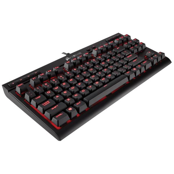 La tastiera CORSAIR K63 e' priva di tastierino numerico e presenta switch meccanici CHERRY MX Red per il massimo delle prestazioni. La retroilluminazione brillante a LED rossi per ciascun tasto consente una regolazione dell'illuminazione.