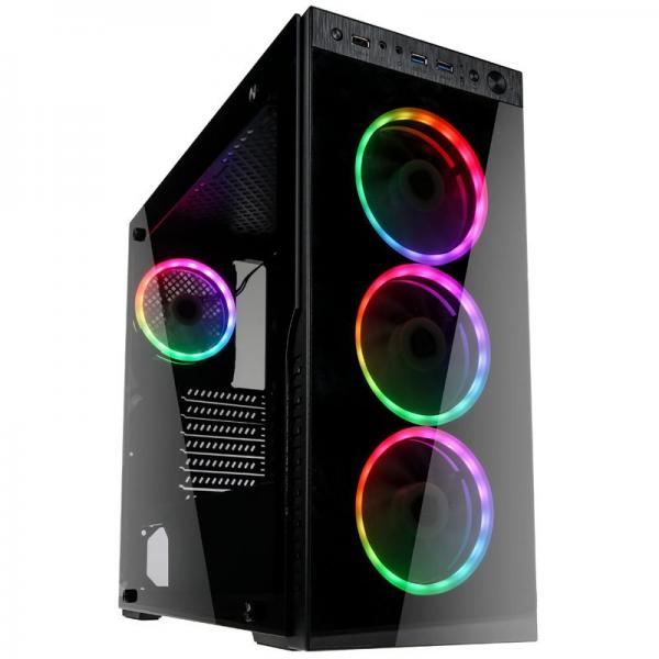 Kolink Horizon e' un case middle tower con paratia laterale e frontale in vetro temperato e controller Addressable RGB