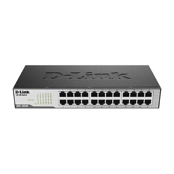 D-Link DES-1024D Non gestito Fast Ethernet [10/100] Nero (UNMANAGED LAYER 2 SWITCH - 24 PORT 10/100 INT PSU)