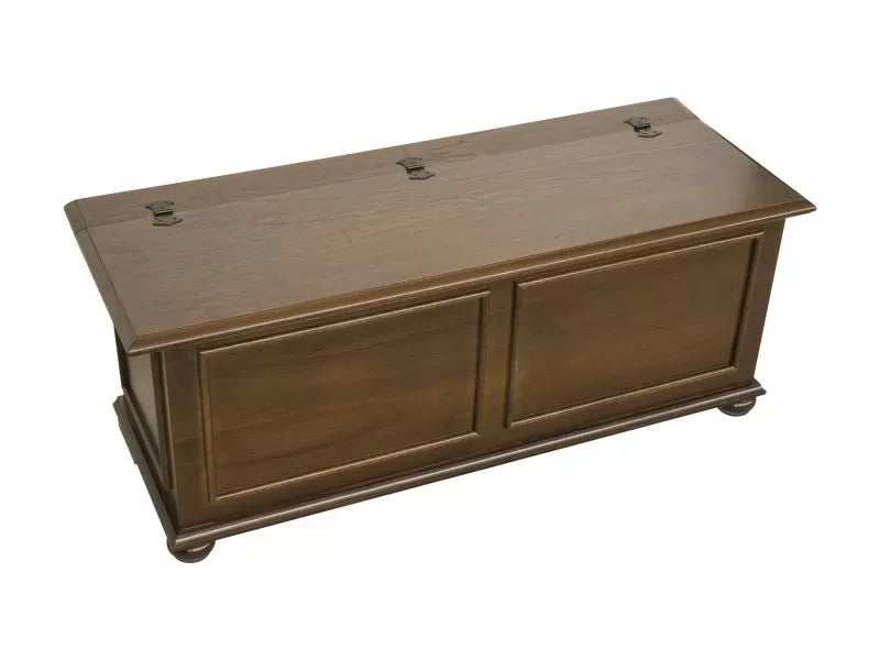 Cassapanca arte povera in legno tinta noce 100x42x50 - Mobili 2G