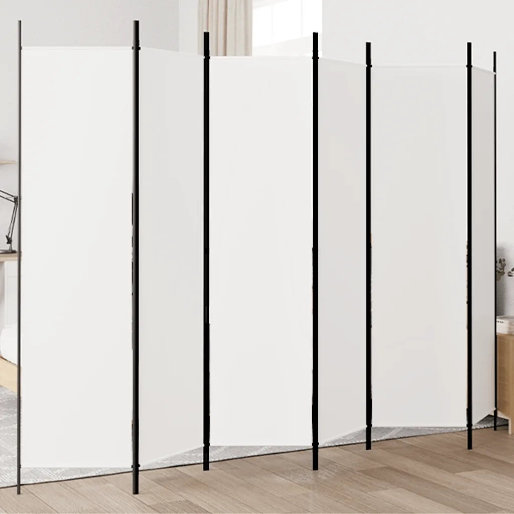 Divisorio a 6 Pannelli Bianco 300x200 cm Tessuto 350190