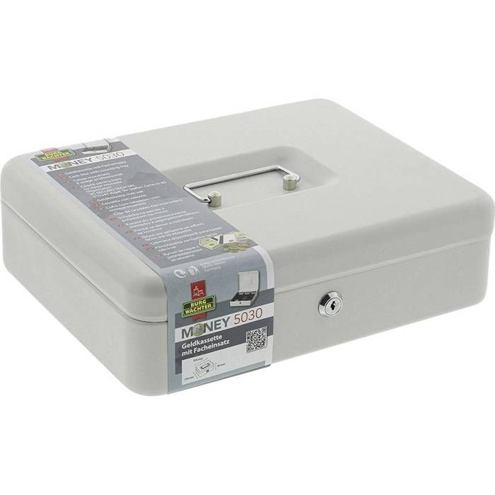 Portamonete - BURG WACHTER - Money 5030 Grigio Chiaro - Apertura con chiave, acciaio grigio chiaro