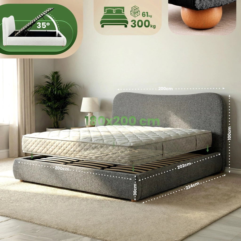 Letto Maido Teddy in tessuto 180x200 cm 1