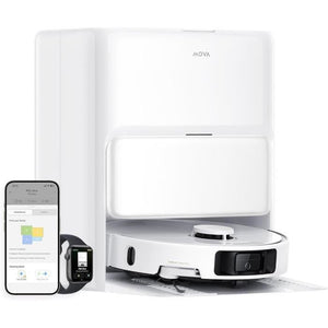 MOVA P50 Ultra - Robot aspirapolvere con stazione di ricarica - 19.000 Pa - Pulizia dagli angoli ai bordi