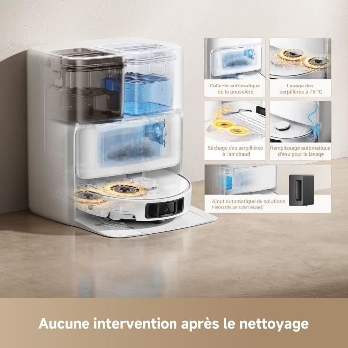 MOVA P50 Ultra - Robot aspirapolvere con stazione di ricarica - 19.000 Pa - Pulizia dagli angoli ai bordi