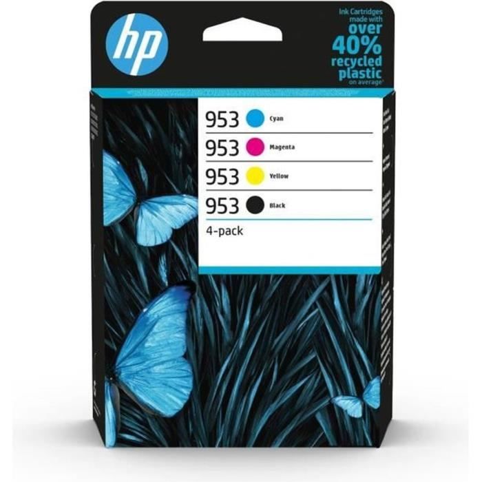 Confezione da 4 cartucce di inchiostro originali HP 953, nero / ciano / magenta / giallo (6ZC69AE) per HP OfficeJet Pro 7700/8200/8700
