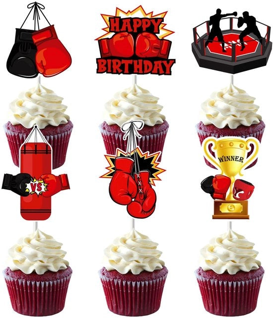 Decorazione di Torte 36 Pezzi - Tema Calcio - Decorazione di Torte Sport - Auguri di Compleanno - Calze da Calcio - Scatola di Cartone con Glitter
