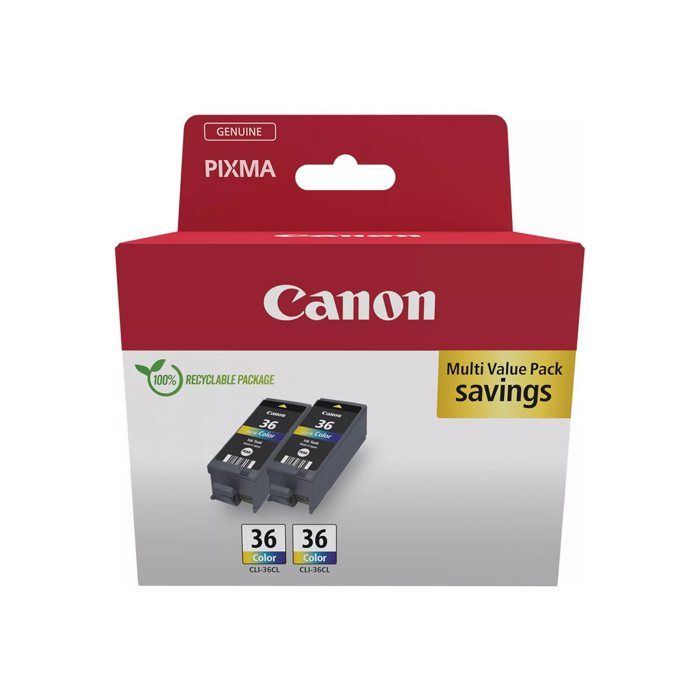 Confezione da 2 cartucce d'inchiostro a colori - CANON - CLI-36 CL - Inkjet - 12 ml