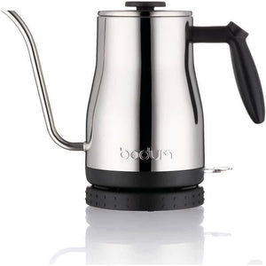 BODUM - BISTRO Bollitore elettrico con beccuccio lungo, 1.200 W, 1,0 l, acciaio inox