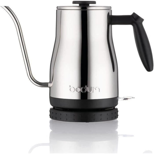 BODUM - BISTRO Bollitore elettrico con beccuccio lungo, 1.200 W, 1,0 l, acciaio inox