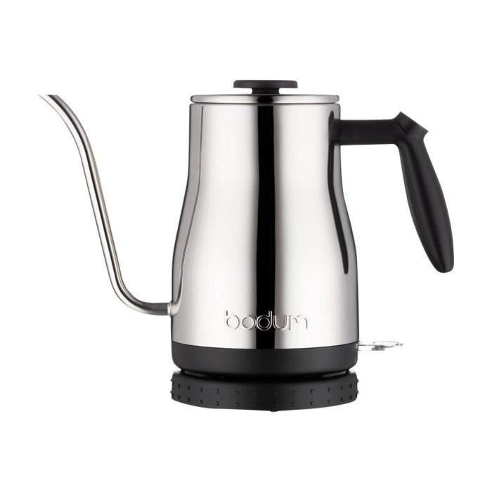 BODUM - BISTRO Bollitore elettrico con beccuccio lungo, 1.200 W, 1,0 l, acciaio inox
