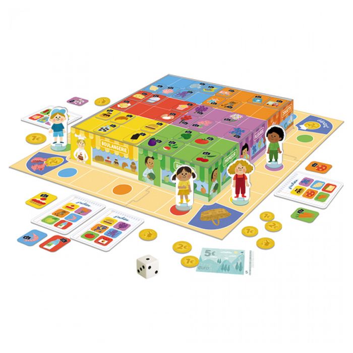 Gioco da tavolo - NATHAN - Lo compro - Gioco di corse con 6 negozi, 15 da spendere