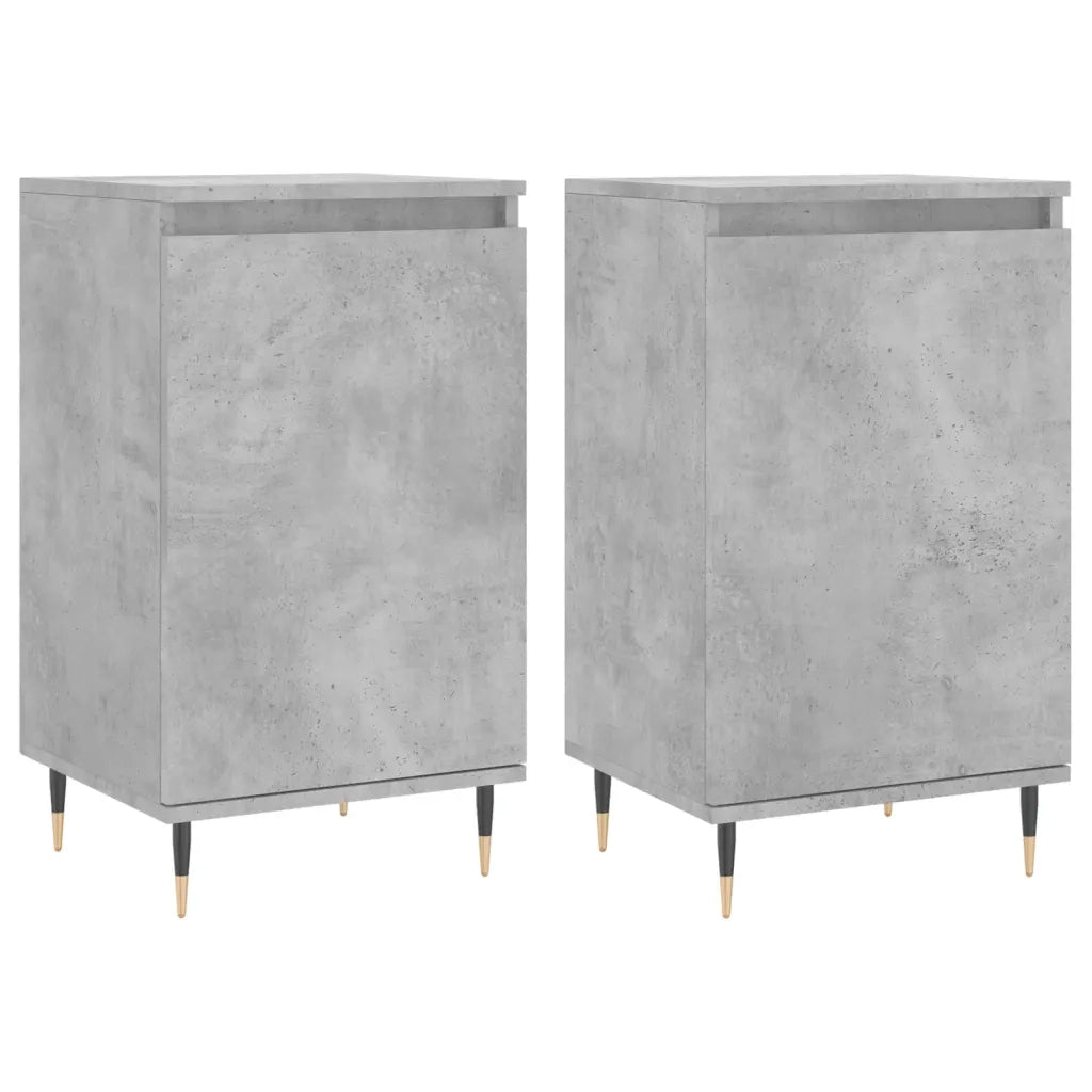 Credenze 2 pz Grigio Cemento 40x35x70 cm in Legno Multistrato 831045