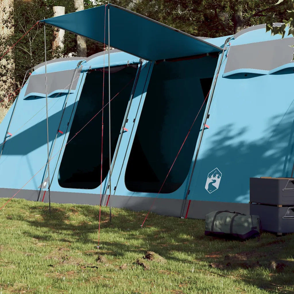 Tenda Familiare a Tunnel per 8 Persone-Tenda da campeggio Blu Impermeabile 497760