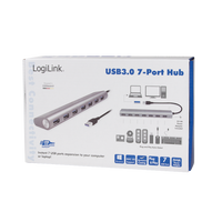 Hub USB 3.2 SuperSpeed 7 porte Alluminio Silver