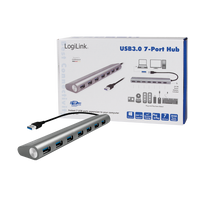 Hub USB 3.2 SuperSpeed 7 porte Alluminio Silver