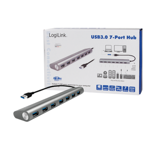 Hub USB 3.2 SuperSpeed 7 porte Alluminio Silver