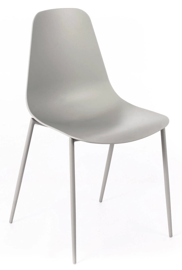 Set 4 Sedie 49x48,5x88 cm in Polipropilene Grigio Chiaro