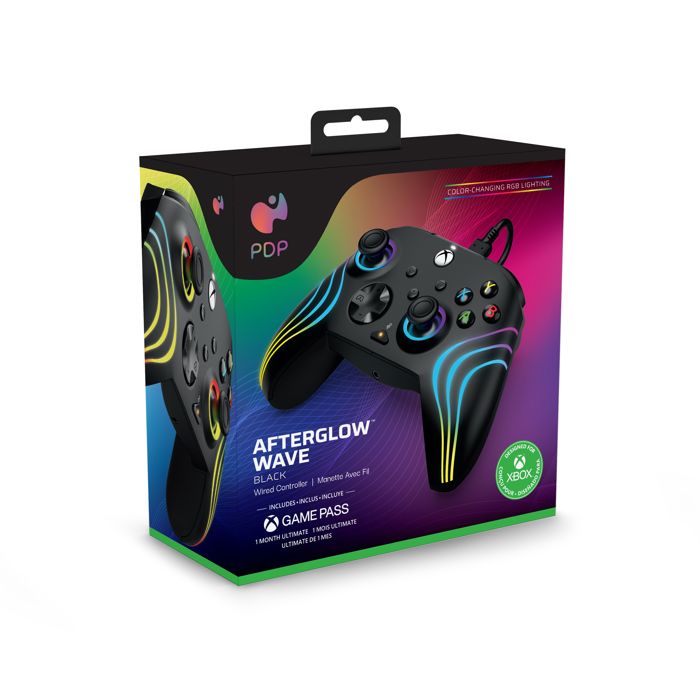 Gamepad - PDP - Afterglow Wave - Cablato - Nero - Illuminazione LED personalizzabile