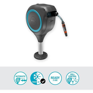 Avvolgitubo automatico per terrazzo - GARDENA - RollUp - S - Blu - Lunghezza 15 m - Tubo 13 mm