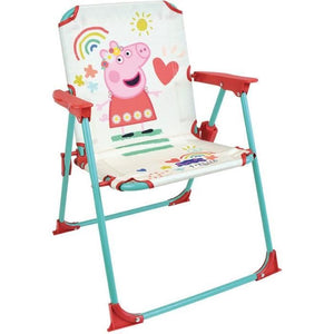 FUN HOUSE Peppa Pig Mobili da giardino - 1 tavolo H.46x46cm, 2 sedie H.53xL.38.5xP.37.5 cm e 1 ombrellone H.125 x 100 cm - Per bambini