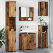 Set di mobili per il bagno con porta 5 pcs Legno vecchio