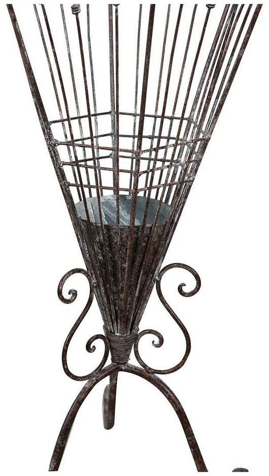 Biscottini Portaombrelli in ferro battuto finitura ruggine anticata L32xPR32xH83 cm