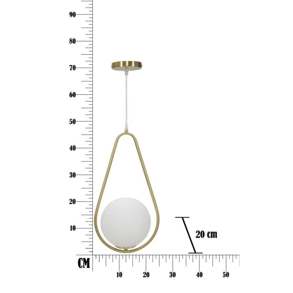 Lampada a Sospensione VKH81, Oro, Metallo, 24x20x46 cm
