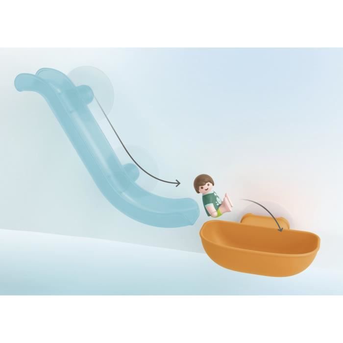 PLAYMOBIL Junior 71689 Scivolo acquatico e animali marini Include personaggio, animali e accessori - Età 18 mesi